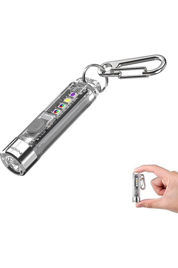 K11 v2.0 Rechargeable Multi-Color Keychain Light, 400LM/74m, White/Warm/UV/RGB Modes, IPX4, 16g, Camping EDC