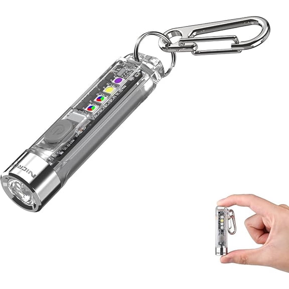 NICRON K11 v2.0 Rechargeable Multi-Color Keychain Light, 400LM/74m, White/Warm/UV/RGB Modes, IPX4, 16g, Camping EDC