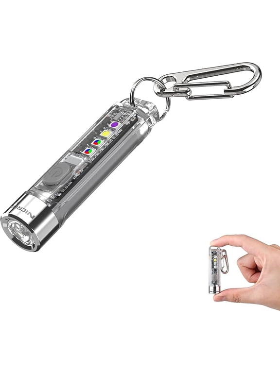 K11 v2.0 Rechargeable Multi-Color Keychain Light, 400LM/74m, White/Warm/UV/RGB Modes, IPX4, 16g, Camping EDC