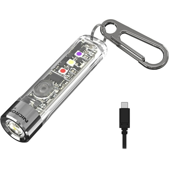 NICRON LED Flashlight Keychain flashlight with clip, high lumens with warm light,black light,red light, red flash,Gift for birthday, Mini flash light