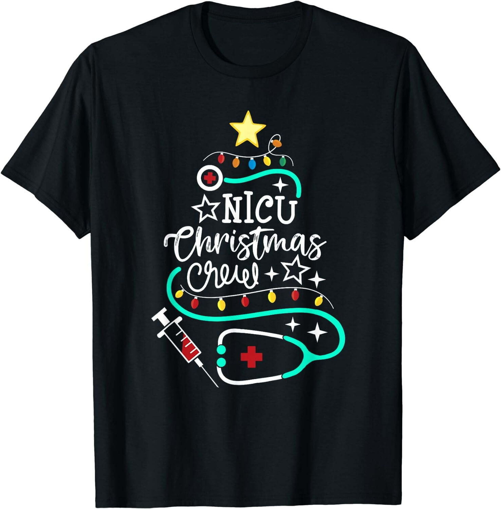 Nicu Christmas Crew Neonatal Nurse Nicu Techs Secretary T Shirt