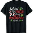thumbnail image 1 of NICU Nurse Believin Magic Of Tiny Mistletoe Christmas T-Shirt, 1 of 3