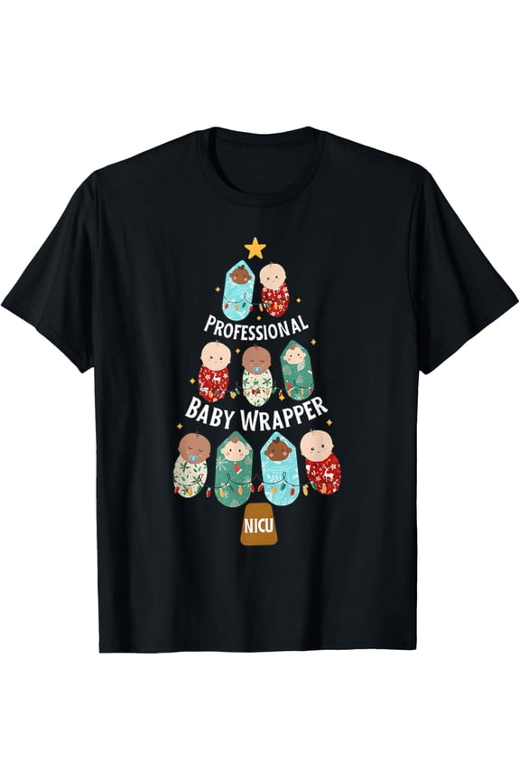 NICU Nurse Christmas Christmas Tee Nurse T Neonatal ICU T-Shirt- American fashion hot selling casual retro high quality 100% cotton T-shirt 1 piece