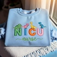 thumbnail image 1 of NICU Nurse Dinosaur Embroidered Sweatshirt, Neonatal Nurse Gift, Nurse Appreciation Tee, ICU Staff Graduation Crewneck, New Nurse Hoodie, 1 of 4