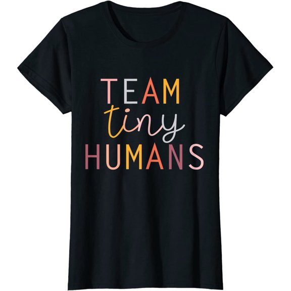 NICU Nurse ICU Neonatal Boho Colorful Retro Team Tiny Humans T-Shirt