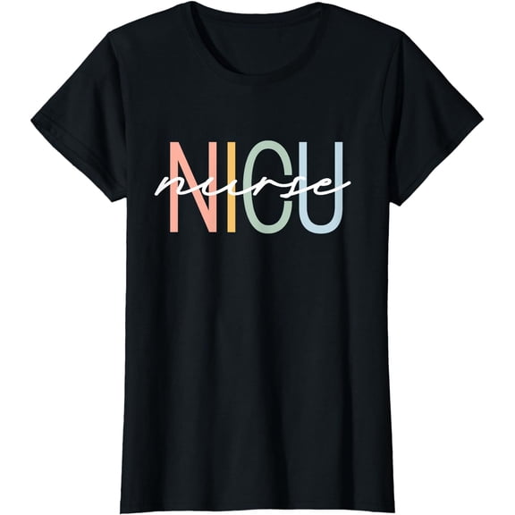NICU Nurse ICU Neonatal Boho Rainbow Team Tiny Humans Retro T-Shirt
