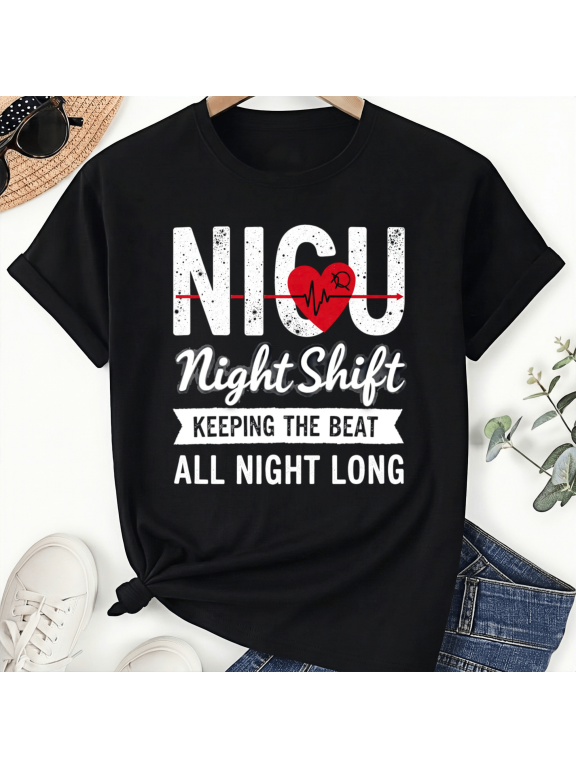 NICU Nurse Night Shift Keeping The Beat Unisex T-Shirt
