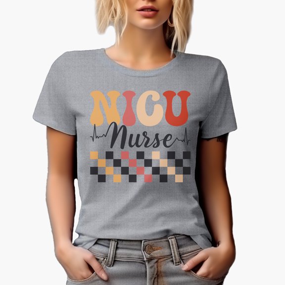 NICU Nurse, Nurses Week, Heather Grey T-Shirt, XL
