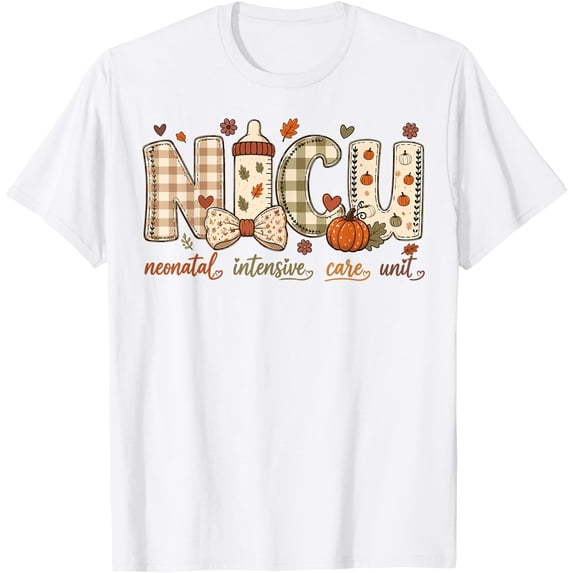 NICU Nurse Pumpkin Fall Autumn Neonatal Care Unit Cozy T-Shirt ...