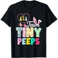 thumbnail image 1 of NICU Nurse Shirt Easter Team Tiny Humans Bunnies Stethoscope T-Shirt, 1 of 3