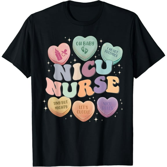 NICU Valentine NICU Nurse Valentines Day ICU Nurses Women T-Shirt Shirts