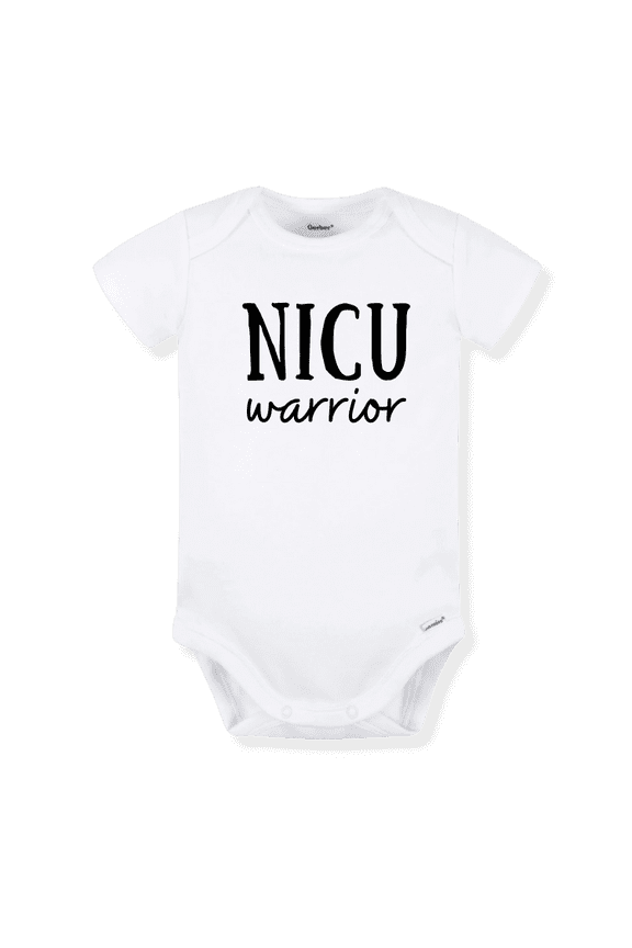 NICU Warrior Baby Bodysuit, Newborn Outfit, Baby Clothes, Gift for Children 12m White