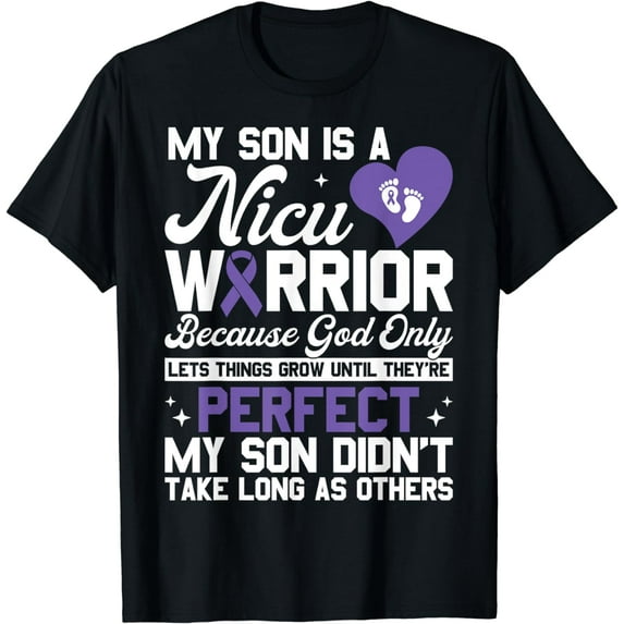 NICU Warrior Mom and Dad NICU Miracle Prematurity Awareness T-Shirt