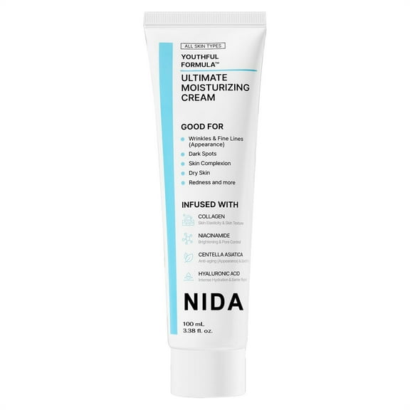 NIDA Korean Face Cream with Centella & Collagen - Intensive Moisturizer for Fine Lines, Wrinkles, Dry Skin, Redness - 100ml Makeup&nbsp;Organizers