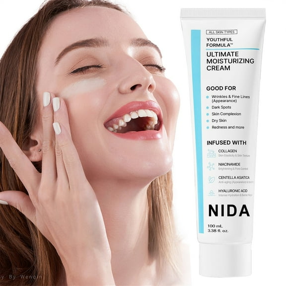 NIDA Cream Korean NIDA Youthful Formula Moisturizing Cream for Dark Spots Dry Skin Relief and Collagen Boost,Makeup Organizers