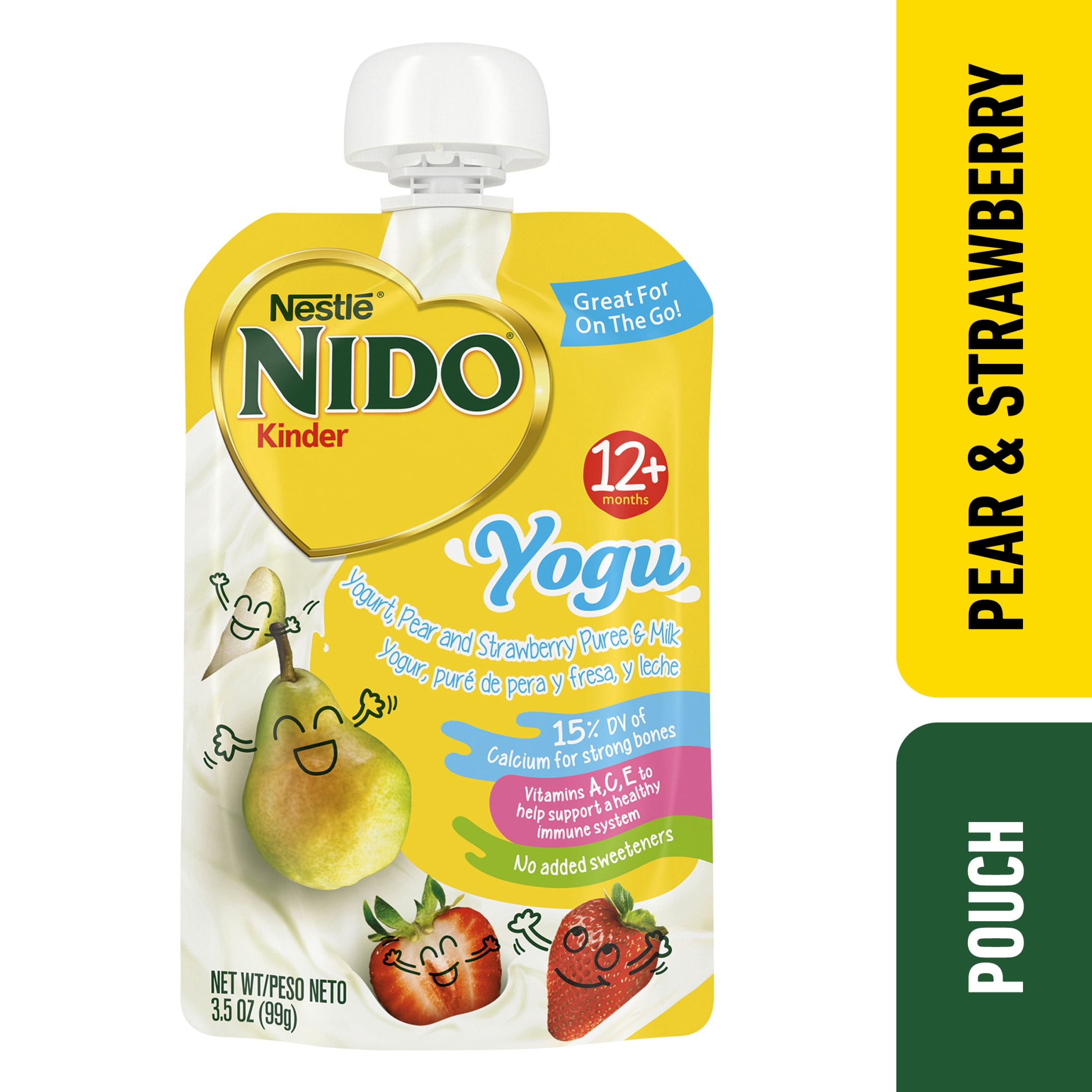 NIDO Yogu Toddler Pouch, Pear Strawberry and Yogurt, 3.5 oz Pouch