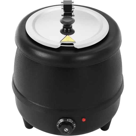 NIENIEE 10.5 Qt (10L) Commercial Soup Warmer - 400W Stainless Steel Electric Food Kettle, 110V Countertop Buffet Warmer for Restaurants/Catering/Parties (Black, 400W)