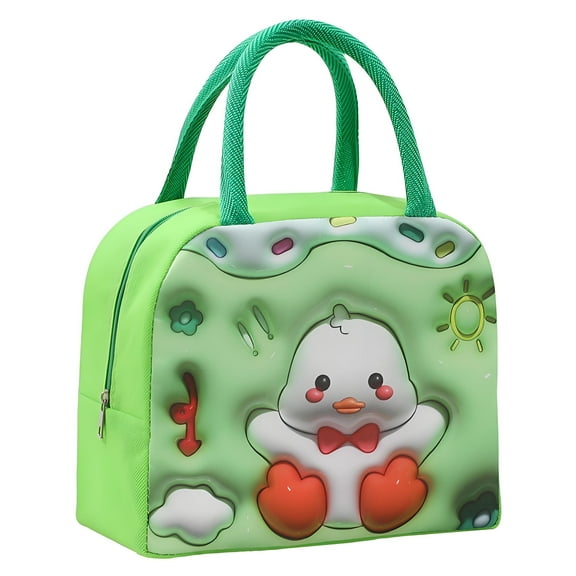 NIETEIN Lunch Bag Box Insulated Cooler Portable Reusable (Cute Duck)