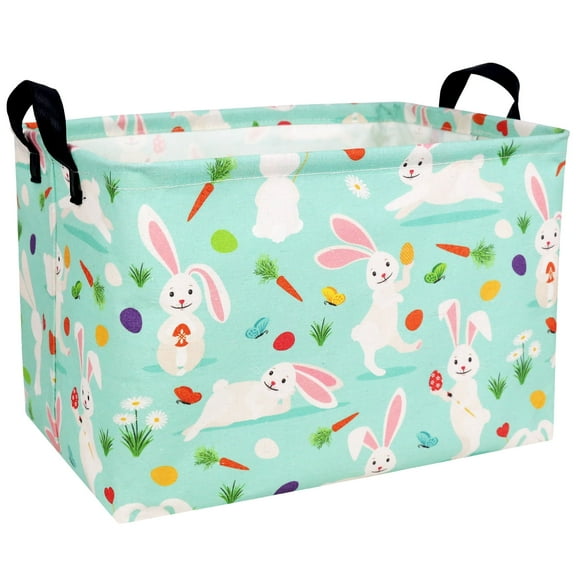 NIETEIN Rectangular Empty Easter Basket for Girl Boy Bunny Eggs Easter Basket Gift Baby Room Decor Storage Organizer
