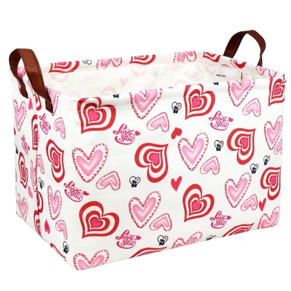 NIETEIN Collapsible Decorative Basket, Multicolor Valentine's Day