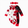 thumbnail image 1 of NIEWTR 0 3 6 9 12 18 24 Months Baby Pajamas Girls Sleepsuit Toddler Rompers Long Sleeve Crewneck Floral Print Infant One Piece Playwear Outfit(A-Wine,9-12 Months), 1 of 9
