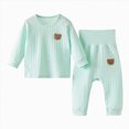 thumbnail image 1 of NIEWTR 0-6 Months Baby Clothes Toddler 2-Piece Long Sleeve Set Soft Shirt + Stretchy Full Length Pants Comfy Pajamas Newborn Gift Set Clothes(A-Green,18-24 Months), 1 of 6