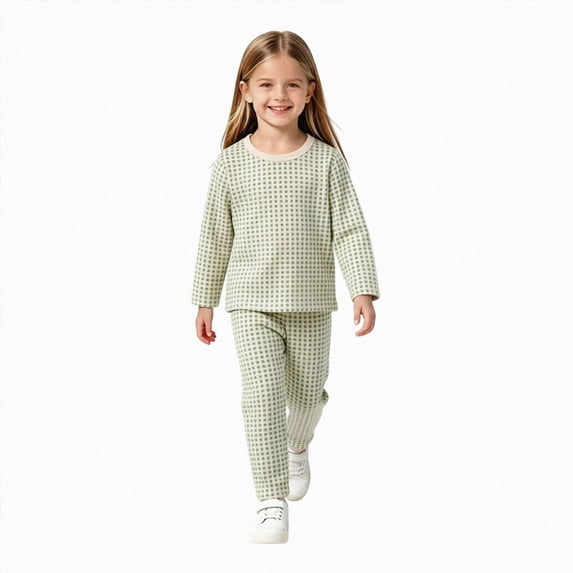 NIEWTR 0-6 Months Baby Clothes Toddler Long Sleeve T-Shirt & Stretchy Full Length Pants Set Breathable Pajamas Newborn Clothes Soft Loungewear(A-Green,6-12 Months)
