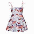 thumbnail image 1 of NIEWTR 1-6T Toddler Girl 4th of July Outfit Sleeveless Patriotic Dress Kids American Flag Independence Day Clothes Red White Blue Casual Sundress(A-White,3-4 Years), 1 of 4