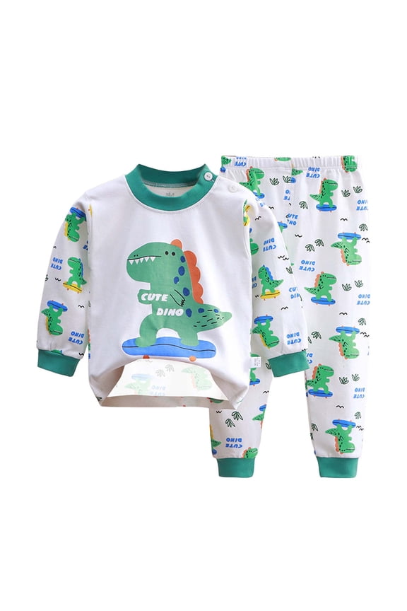 12M-12Y Kids Junior Boys Girls Animal Rabbit Character Cotton Pajamas Set Fall Winter Outfit Long sleeve Pjs(3-4 Years)