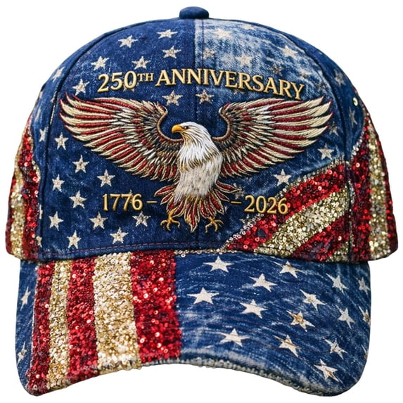 NIEWTR 1776-2026 U.S. 250th Anniversary Hat, Embroidered Liberty, Distressed Washed Cap for Men Women(A,One Size)