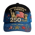 thumbnail image 1 of NIEWTR 250 Anniversary USA Hat Adjustable United States 250th Anniversary Hat 1776-2026 Embroidery USA Baseball Cap Men Women(C,One Size), 1 of 9