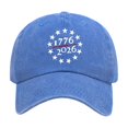 thumbnail image 1 of NIEWTR 250 Years of Freedom USA Hat, 250th Anniversary Print, Retro Washed Adjustable Cap(A01-Blue,A), 1 of 5