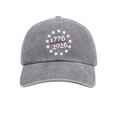 thumbnail image 1 of NIEWTR 250 Years of Freedom USA Hat, 250th Anniversary Print, Retro Washed Adjustable Cap(A01-Grey,A), 1 of 5