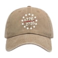 thumbnail image 1 of NIEWTR 250 Years of Freedom USA Hat, 250th Anniversary Print, Retro Washed Adjustable Cap(A01-Khaki,A), 1 of 5