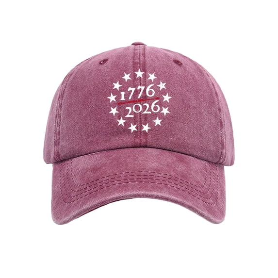 NIEWTR 250 Years of Freedom USA Hat, 250th Anniversary Print, Retro Washed Adjustable Cap(A01-Wine,A)