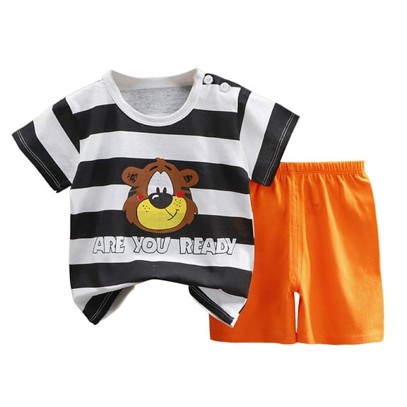 NIEWTR 2Pcs Toddler Baby Boy Girlss Golf Outfit Short Sleeve Golf Cart Print Polo T-shirt Elastic Shorts Summer Shorts Set For 1t 2t 3t 4t 5t 6t Cartoon Print 2PCS Set (Black,5-6 Years)