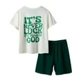 thumbnail image 1 of NIEWTR 2Pcs Toddler Baby Boy Girlss Outfit Short Sleeve T-shirt Elastic Shorts Elastic Shorts Set Cartoon Print 2PCS Set For 18-24 Months 2t 3t 4t 5t 6t Summer Pajamas Set ,5-6 Years, 1 of 5