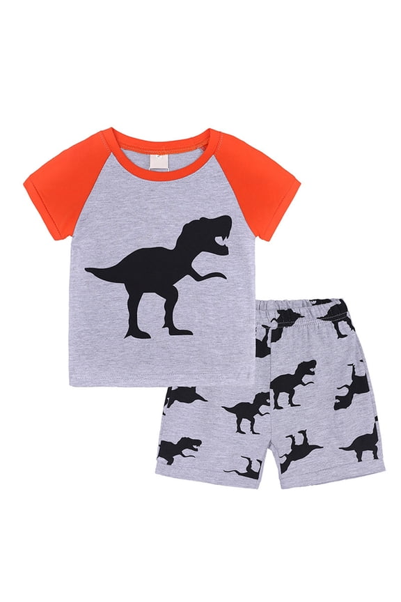 2Pcs Toddler Baby Boy Girlss Outfit Short Sleeve T-shirt Elastic Shorts Infant Summer Elastic Shorts Summer Pjs For 18-24 Months 2t 3t 4t 5t 6t Children's Day Gift 2PCS Set ,3-4 Years