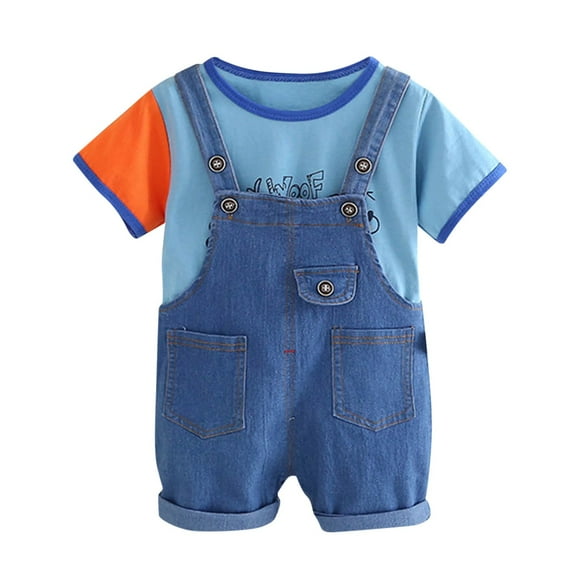 NIEWTR 2Pcs Toddler Baby Boy Girlss Outfit Short Sleeve T-shirt Elastic Shorts Summer Elastic 2PCS Set Summer Pjs For 18-24 Months 2t 3t 4t 5t 6t Summer Pajamas Set ,6-12 Months