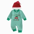 thumbnail image 1 of NIEWTR 2Piece Baby Boy Pajamas Outfit Christmas Print Long Sleeve Crewneck Romper Jumpsuit with Hat 0 3 6 9 12 18Months,Size 6-12 Months, 1 of 8