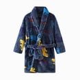 thumbnail image 1 of NIEWTR 2T 3T 4T 5T-12T Kids Pajamas Toddlers Kids Fall Winter Bathrobe Girls Boys Flannel Robe Print Button Night-Robe Hooded Sleepwear for Unisex(B-Blue,3-4 Years), 1 of 9