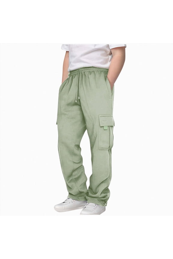 2T 3T 4T 5T 6T 7T 8T 9T Toddler Boy's Baggy Pants Letter Elastic High Waisted Wide Leg Sweatpants Athletic Track Pants Joggers Boys Uniform Dress Pant(B-Green,7-8 Years)