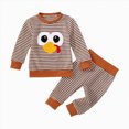 thumbnail image 1 of NIEWTR 2T-4T Toddler 2-Piece Outfits Set Girl Girl Long Sleeve Top & Elastic Long Pants Set Soft Lightweight Pajamas Loungewear for Daily(A-Brown,18-24 Months), 1 of 7