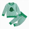 thumbnail image 1 of NIEWTR 2T-4T Toddler 2-Piece Outfits Set Girl Girl Long Sleeve Top & Elastic Long Pants Set Soft Lightweight Pajamas Loungewear for Daily(A-Green,18-24 Months), 1 of 7