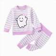 thumbnail image 1 of NIEWTR 2T-4T Toddler 2-Piece Outfits Set Girl Girl Long Sleeve Top & Elastic Long Pants Set Soft Lightweight Pajamas Loungewear for Daily(A-Purple,6-12 Months), 1 of 7