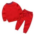 thumbnail image 1 of NIEWTR 2pcs Toddler Baby Boys Long Pants Set Letters Prints Long Sleeve Pullover Tops + Drawstring Sweatpants 6M 12M 18M 24M 3T Kids Casual Outfits (8-9 Years,Z08-Red), 1 of 5