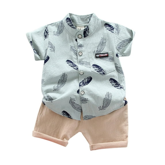 NIEWTR 4th of July Baby Boy Outfit Truck American Flag Shirt Plaid Pattern Elastic Shorts Outfit Cartoon Print 2PCS Set Gift For 18-24 Months 2t 3t Summer Toddler Pajamas Set ,12-18 Months