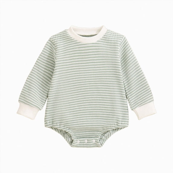 NIEWTR 6-12 Months Unisex Baby Unisex Baby Boy Girl Romper Long Sleeve Bubble Oversized Romper Bodysuit Top Fall Clothes One-Piece Romper,A88-Green