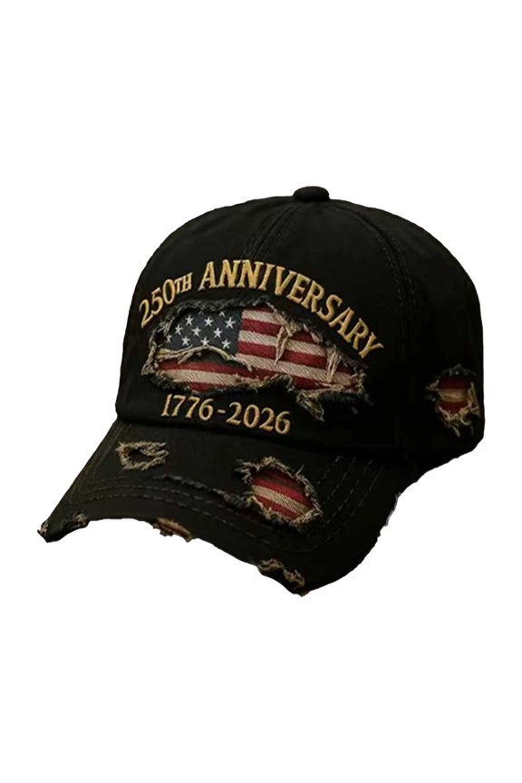 America 250th Anniversary Distressed Cap, Retro Style, Adjustable Strap for Perfect Fit(A01-C,One Size)