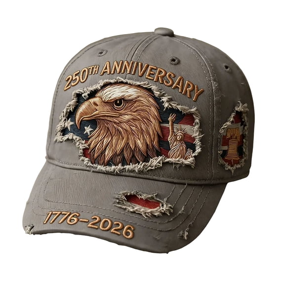 NIEWTR America 250th Anniversary Hat, Detailed Eagle Embroidery, Vintage Washed Adjustable Cap for All(E,One Size)